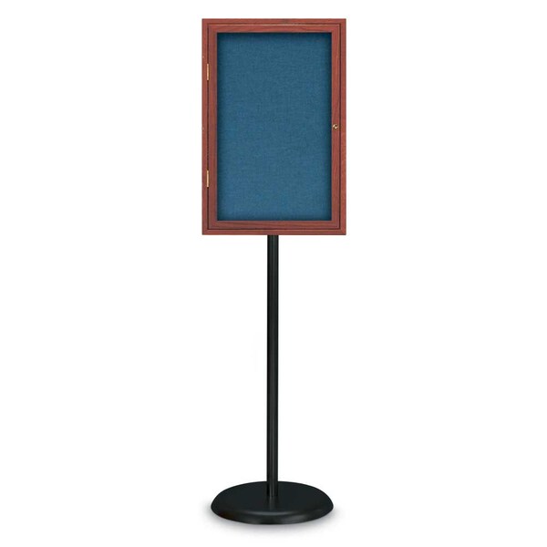 Corkboard, Double Door, Radius Frame, 60x36", Satin/Burgundy